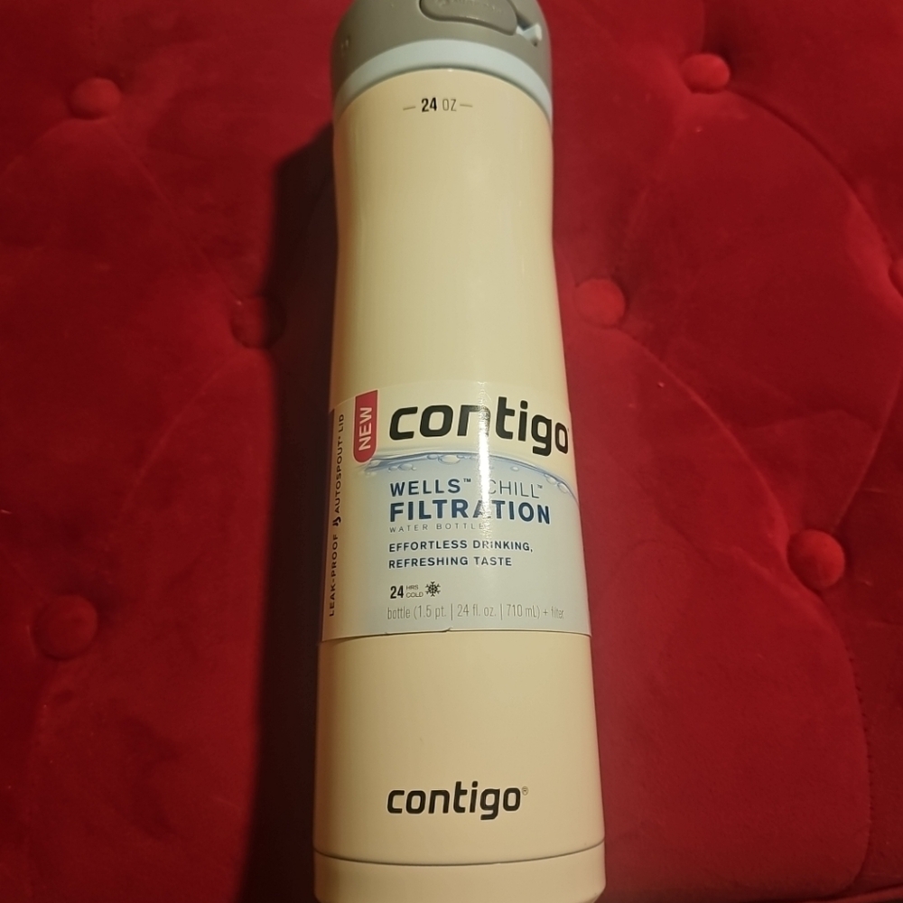 NEW Contigo Wells Chill Filtration Stainless Steel Water Bottle Autospot Straw